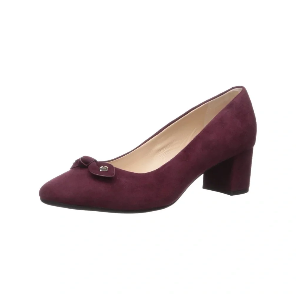 NEW Kate Spade New York Benice Burgundy Suede Block Heels Size 8